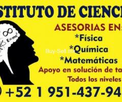 Ayuda en exámenes de matemáticas física y química, vía WhatsApp