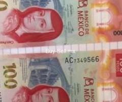 DOS BILLETES CONSECUTIVOS DE 100 PESOS SERIE AC