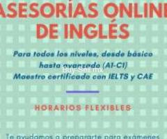 Clases y tutorias Oline de Inglés Niveles básico a Avanzado