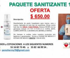 PAQUETES SANITIZANTES Y EQUIPO DE SEGURIDAD