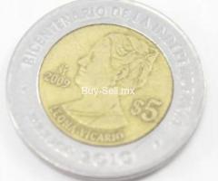 Leona Vicario 5 Pesos Bicentenario Independencia