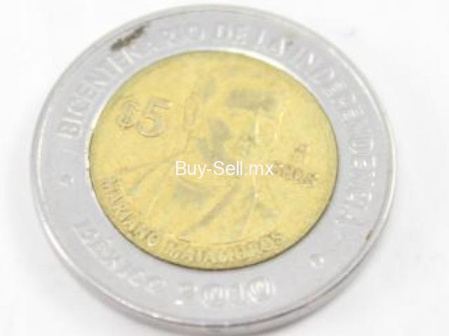 Mariano Matamoros 5 Pesos Moneda Independencia - 1