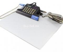 Tabla Sujeta Papel Apoyo Aluminio Calculadora Uso (ver Foto)
