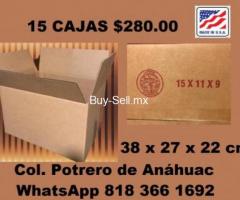 CAJAS DE CARTÓN CORRUGADO 38 x 27 x 22 cm