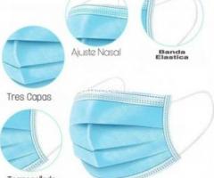 cubrebocas termosellado, desechable, ajuste nasal, tres capas