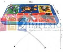 MESA INFANTIL DE TIJERA PLEGABLE AGLOMERADO ESTAMPADA