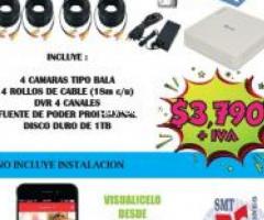 PAQUETE DE CUATRO CAMARAS CON DICO DURO